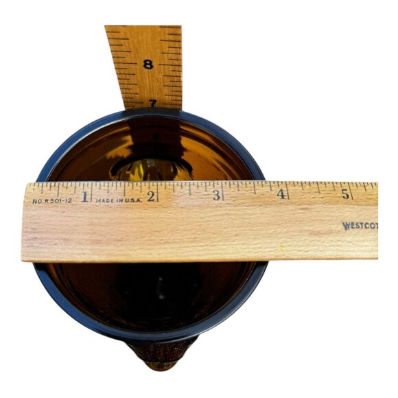 Vtg Amber Glass Römer Humpen Vase Lion Head & Bear Paw Motifs MCM Original Box - Picture 13 of 14